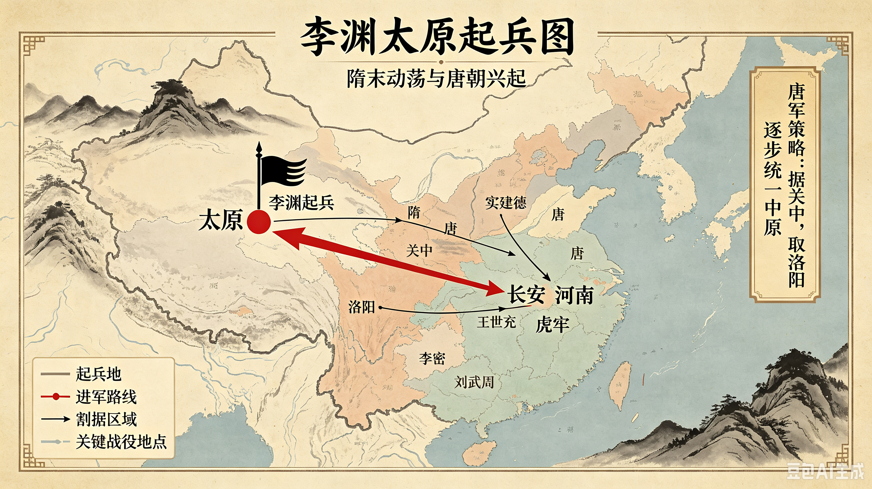 隋末唐初形势图